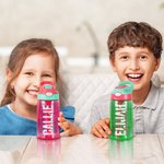 Personalised Colourful Name Water Bottle with Silicone Straw and Handle Travel Birthday Gift for Kids