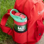 Personalised Colourful Name Water Bottle with Silicone Straw and Handle Travel Birthday Gift for Kids