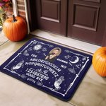 Paillasson Antidérapant Personnalisé avec Nom et Dessin Sorcière Style Plaque Ouija Cadeau Halloween pour Famille