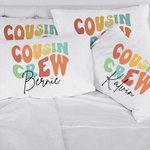 Personalised Rainbow Letter DIY Colouring Cousin Crew Cushion Cover with Name Family Party Home Decor Birthday Gift for Boys Girls