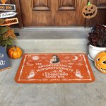 Paillasson Antidérapant Personnalisé avec Nom et Dessin Sorcière Style Plaque Ouija Cadeau Halloween pour Famille