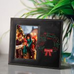 Cornice fotografica in pelle personalizzata con 1-13 nomi Regalo di Natale decorativo per la famiglia
