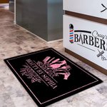 Personalized Floral Hairdressing Elements Doormat with Text Salon Barber Shop Accessories Opening Gift for Hairdresser Hair Beauty Lovers