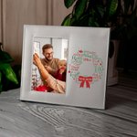 Cornice fotografica in pelle personalizzata con 1-13 nomi Regalo di Natale decorativo per la famiglia