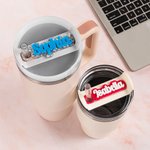 Personalised Multicolour Glitter Raised Letter Tumbler Name Plate Tag Accessories for Stanley Cup Birthday Gift for Women Sports Lovers