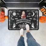 Paillasson Antidérapant Personnalisé avec Nom et Dessin Sorcière Style Plaque Ouija Cadeau Halloween pour Famille