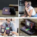 Gepersonaliseerde Cartoon karakter geboorte bloem naam lederen Flip Wallet telefoon geval voor iPhone met kaarthouder RFID Blokkeren Gift voor familie vriend