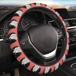 Personalized Funny Multicolour Dog Cat Face Photo Anti-slip Elastic Steering Wheel Cover Birthday Gift for Family Friend