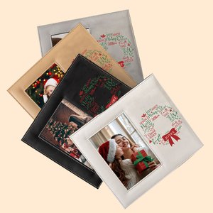 Cornice fotografica in pelle personalizzata con 1-13 nomi Regalo di Natale decorativo per la famiglia