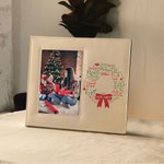Cornice fotografica in pelle personalizzata con 1-13 nomi Regalo di Natale decorativo per la famiglia
