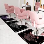 Personalized Floral Hairdressing Elements Doormat with Text Salon Barber Shop Accessories Opening Gift for Hairdresser Hair Beauty Lovers