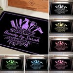 Personalized Floral Hairdressing Elements Doormat with Text Salon Barber Shop Accessories Opening Gift for Hairdresser Hair Beauty Lovers