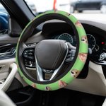 Personalized Funny Multicolour Dog Cat Face Photo Anti-slip Elastic Steering Wheel Cover Birthday Gift for Family Friend