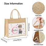 Sac en toile de jute avec Initiales et Nom Cadeau d'Anniversaire de Retraite pour Grand-Mère Maman