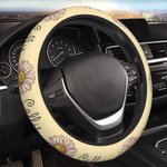 Personalized Watercolor Birth Flower Non-slip Elastic Car Steering Wheel Protective Cover with 1-3 Names Birthday Gift for Family Friend Car Owner