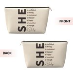 Gepersonaliseerde Zelfzorg She Is Me Make-up Bag met Naam en Positieve Affirmaties Verjaardag Inspirerend Geschenk voor Vrouwen Meisjes