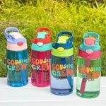 Personalized Cousin Crew 16oz Name Water Bottle with Straw and Spill-Proof Lid Kids Party Favor Gift for Boys Girls