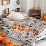 Spersonalizowany koc z imionami 2-20 Pierwsza Mama Teraz Babcia Małe Dynie Miękki koc z imionami 2-20 Prezent na Halloween dla Mamy Babci