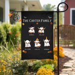 Gepersonaliseerd 1 - 8 Highland Koe Spook Ontwerp Tuinvlag met Naam Halloween Tuindecoratie Cadeau voor Familie