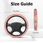 Personalized Watercolor Birth Flower Non-slip Elastic Car Steering Wheel Protective Cover with 1-3 Names Birthday Gift for Family Friend Car Owner