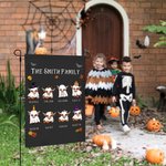 Gepersonaliseerd 1 - 8 Highland Koe Spook Ontwerp Tuinvlag met Naam Halloween Tuindecoratie Cadeau voor Familie