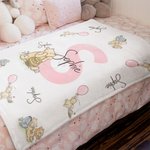 Personalized Soft Classic Winnie the Pooh Fleece Throw Blanket with Name and Initial Baby Shower Receiving Gift for Newborns
