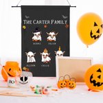 Gepersonaliseerd 1 - 8 Highland Koe Spook Ontwerp Tuinvlag met Naam Halloween Tuindecoratie Cadeau voor Familie