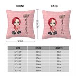 Housse de Coussin Personnalisée avec Personnage de Dessin Animé et Nom Décoration de Chambre Cadeau Noël Anniversaire pour Enfant