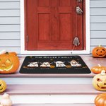 Gepersonaliseerde Schattige Heks Spook Hoogland Koe Antislip Welkom Deurmat met Namen Herfst Halloween Huisdecoratie Cadeau voor Familie Hoogland Koe Liefhebbers