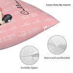 Housse de Coussin Personnalisée avec Personnage de Dessin Animé et Nom Décoration de Chambre Cadeau Noël Anniversaire pour Enfant