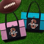 Personalised Basketball Football Large Tote Bag with Name Birthday Christmas Gift for Sports Lover