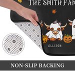 Gepersonaliseerde Schattige Heks Spook Hoogland Koe Antislip Welkom Deurmat met Namen Herfst Halloween Huisdecoratie Cadeau voor Familie Hoogland Koe Liefhebbers