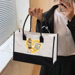 Spersonalizowana torba Big Sis Mid Sis Lil Sis Y2K Heart Cartoon Girl Canvas Tote Bag z imieniem Urodzinowy prezent przyjaźni dla Besties Y2K Lovers