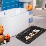 Gepersonaliseerde Schattige Heks Spook Hoogland Koe Antislip Welkom Deurmat met Namen Herfst Halloween Huisdecoratie Cadeau voor Familie Hoogland Koe Liefhebbers