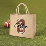 Personalizada Fútbol Baloncesto Softball Béisbol Nombre Bolsa de yute con inicial o número Cumpleaños Equipo de regalo para los amantes del deporte