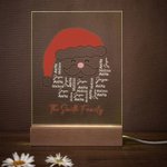 Personalized Smile Santa Claus Names 7 Colour Changing LED Night Light with Wooden Base Festival Home Decor Christmas Gift for Family