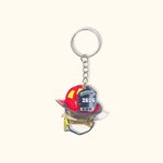 Gepersonaliseerde Acryl Brandweerhelm Sleutelhanger met Rangnummer en Naam Grappig Auto Ornament Verjaardag Bedankje Cadeau voor Brandweerman