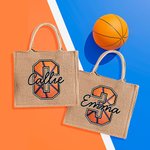 Personalizada Fútbol Baloncesto Softball Béisbol Nombre Bolsa de yute con inicial o número Cumpleaños Equipo de regalo para los amantes del deporte