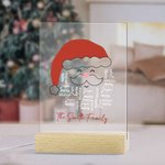 Personalized Smile Santa Claus Names 7 Colour Changing LED Night Light with Wooden Base Festival Home Decor Christmas Gift for Family
