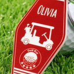 Spersonalizowany akrylowy brelok do wózka golfowego Retro Motel z imieniem i nazwiskiem Akcesoria golfowe Klub sportowy Prezent dla golfisty