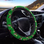 Personalized Multicolour Heart Flower Face Photo Anti-Slip Car Steering Wheel Cover with Name Car Accessories Birthday Gift for Car Owner