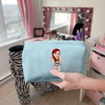 Personlig PU lær vanntett Y2K Cartoon Character Makeup Bag med navn Bursdagsgave til kvinner