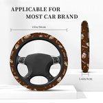 Personalized Multicolour Heart Flower Face Photo Anti-Slip Car Steering Wheel Cover with Name Car Accessories Birthday Gift for Car Owner