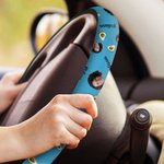 Personalized Multicolour Heart Flower Face Photo Anti-Slip Car Steering Wheel Cover with Name Car Accessories Birthday Gift for Car Owner