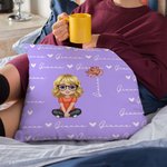 Taie d'Oreiller Personnalisée avec Personnage de Dessin Animé Fleur de Naissance Nom Cadeau Anniversaire Emménagement Noël pour Famille