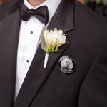 Personalised Wedding Funeral Memorial Photo Button Pin Badge with Name Year and Text In Remembrance Sympathy Gift for Loss of Loved One
