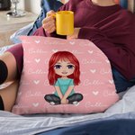 Taie d'Oreiller Personnalisée avec Personnage et Nom Bourrage à Choix Cadeeau Anniversaire Noël pour Famille