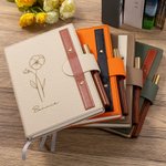 Set di penna e taccuino in pelle PU foderato A5 personalizzato con nome inciso Regalo di Natale di compleanno per insegnanti
