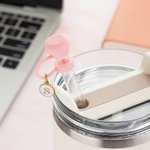 Personalized Minimalist Reusable Silicone Straw Topper with Initial Charm Accessory for Stanley Cup Birthday Travel Gift for Women