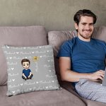 Taie d'Oreiller Personnalisée avec Personnage de Dessin Animé Fleur de Naissance Nom Cadeau Anniversaire Emménagement Noël pour Famille